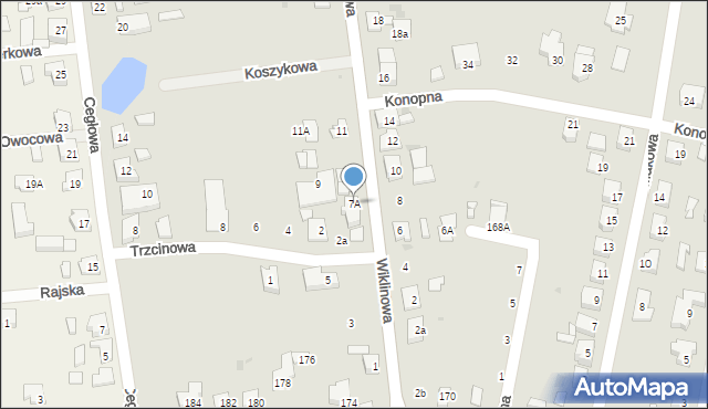 Ostrów Wielkopolski, Wiklinowa, 7A, mapa Ostrów Wielkopolski