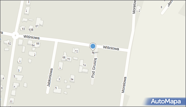 Ostrów Wielkopolski, Wiśniowa, 76, mapa Ostrów Wielkopolski