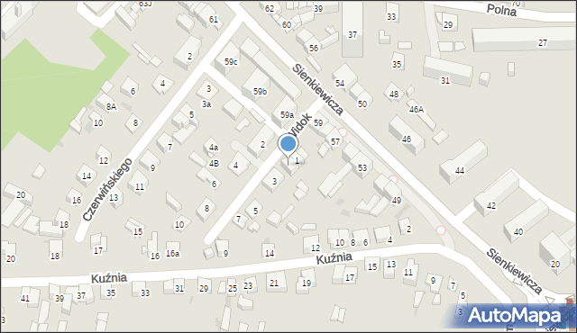 Ostrowiec Świętokrzyski, Widok, 1A, mapa Ostrowiec Świętokrzyski