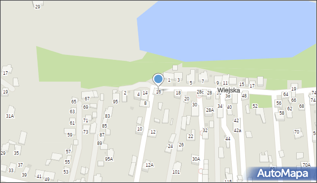 Oświęcim, Wiejska, 16, mapa Oświęcimia