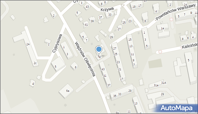 Oświęcim, Więźniów Oświęcimia, 7a, mapa Oświęcimia