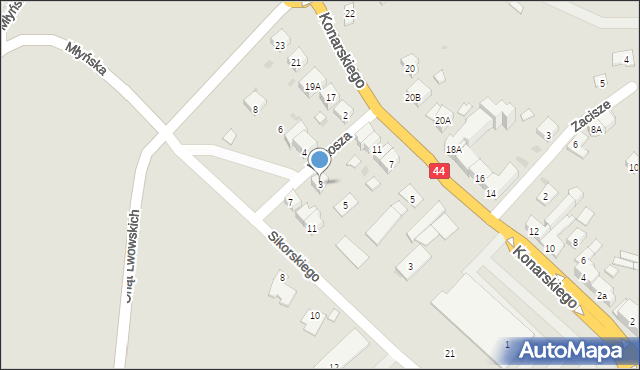 Oświęcim, Wilkosza Edmunda, 3, mapa Oświęcimia