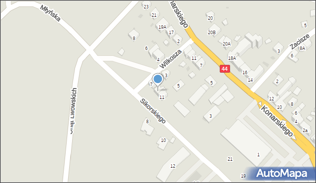 Oświęcim, Wilkosza Edmunda, 9, mapa Oświęcimia