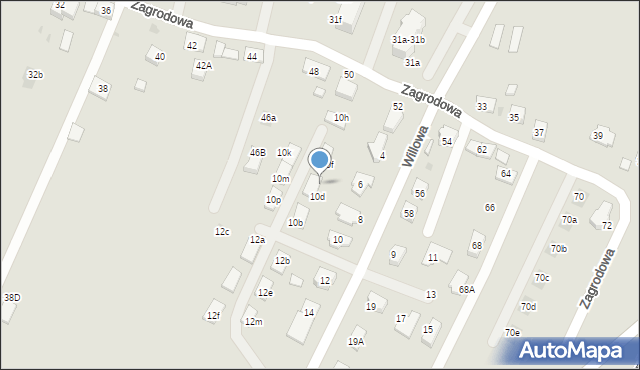 Oświęcim, Willowa, 10e, mapa Oświęcimia