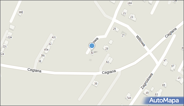 Oświęcim, Willowa, 31, mapa Oświęcimia