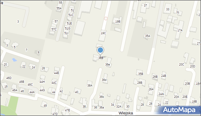 Otrębusy, Wiejska, 38B, mapa Otrębusy