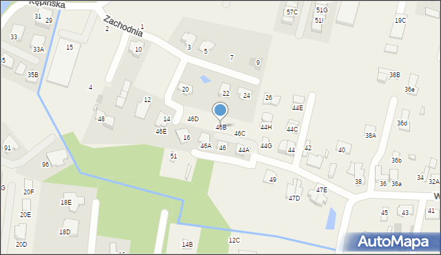 Otrębusy, Wiejska, 46B, mapa Otrębusy