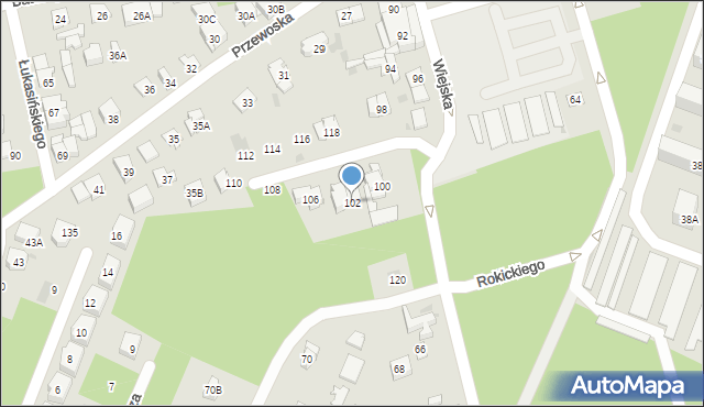 Otwock, Wiejska, 102, mapa Otwock