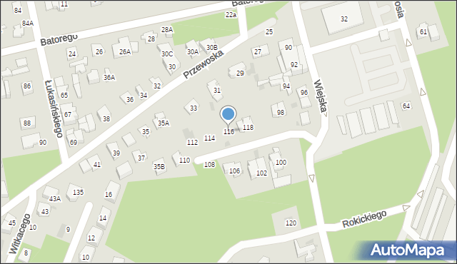 Otwock, Wiejska, 116, mapa Otwock