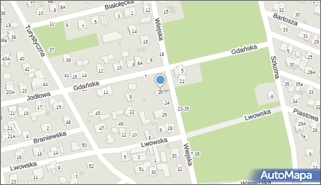 Otwock, Wiejska, 20, mapa Otwock