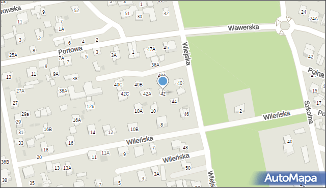 Otwock, Wiejska, 42, mapa Otwock