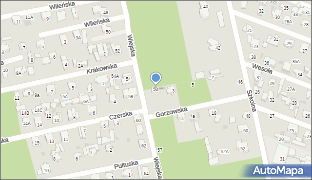 Otwock, Wiejska, 53, mapa Otwock