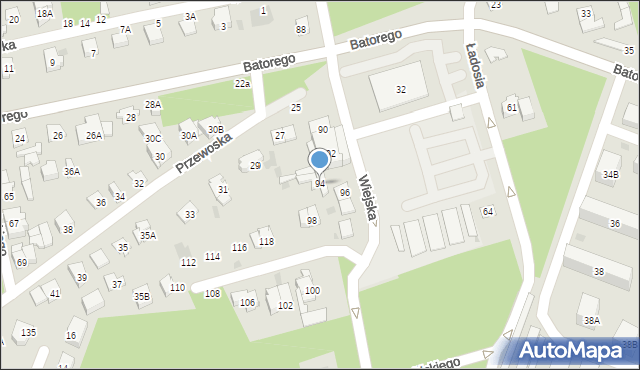 Otwock, Wiejska, 94, mapa Otwock