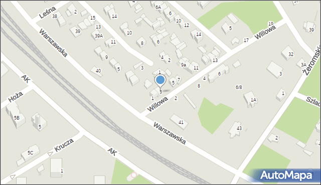 Otwock, Willowa, 3, mapa Otwock