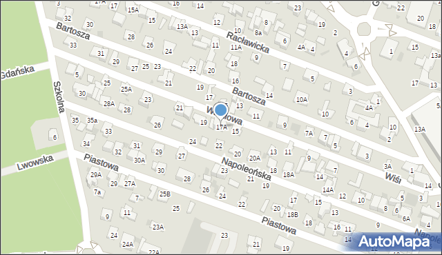 Otwock, Wiśniowa, 17A, mapa Otwock