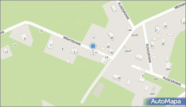 Otwock, Wierzbowa, 1, mapa Otwock