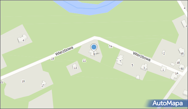 Otwock, Wierzbowa, 9, mapa Otwock