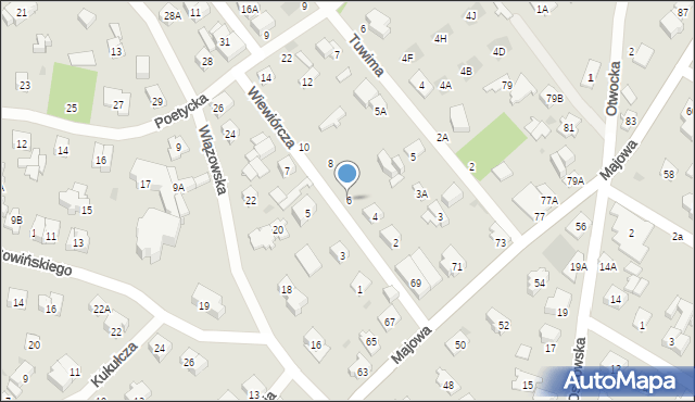 Otwock, Wiewiórcza, 6, mapa Otwock