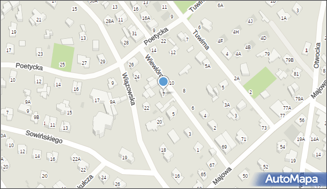 Otwock, Wiewiórcza, 7, mapa Otwock