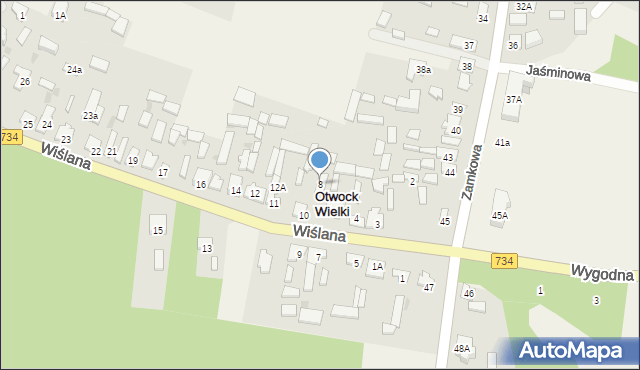 Otwock Wielki, Wiślana, 8, mapa Otwock Wielki