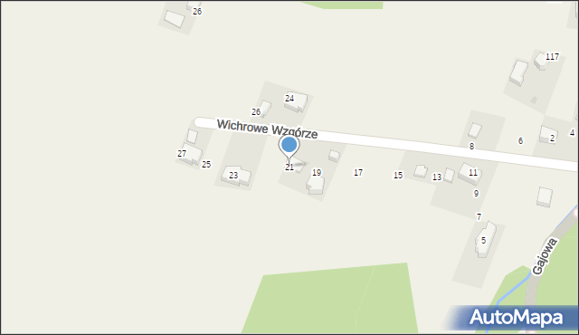 Owczary, Wichrowe Wzgórze, 21, mapa Owczary