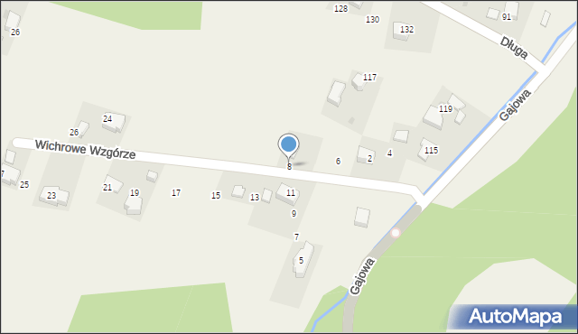 Owczary, Wichrowe Wzgórze, 8, mapa Owczary