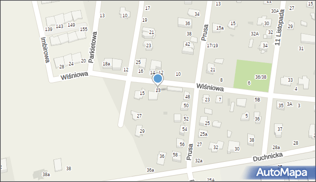 Ożarów Mazowiecki, Wiśniowa, 13, mapa Ożarów Mazowiecki