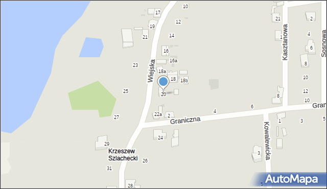Ozorków, Wiejska, 20, mapa Ozorków
