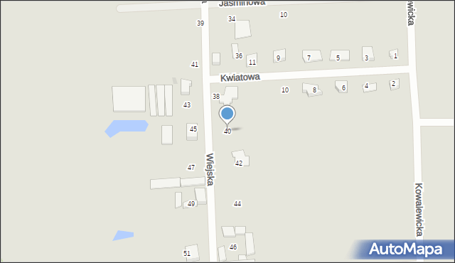 Ozorków, Wiejska, 40, mapa Ozorków