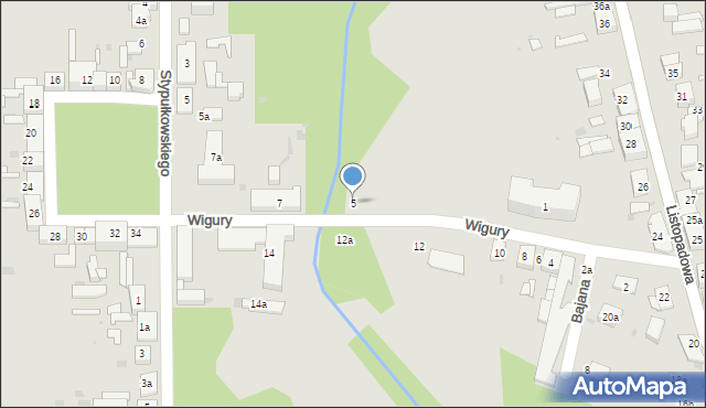 Ozorków, Wigury Stanisława, inż. pil., 5, mapa Ozorków