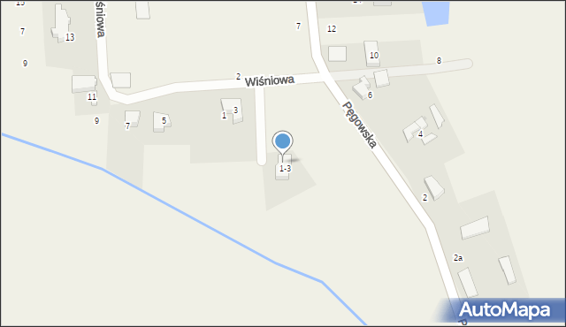 Ozorowice, Wiśniowa, 1a, mapa Ozorowice