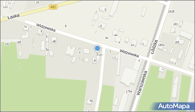 Pabianice, Widzewska, 4a, mapa Pabianic