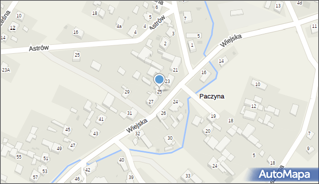 Paczyna, Wiejska, 25, mapa Paczyna