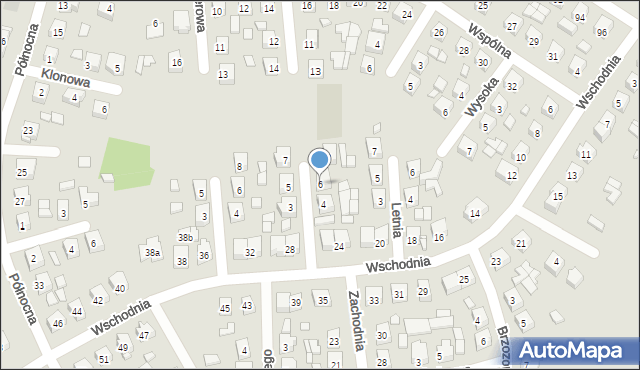 Pajęczno, Wiosenna, 6, mapa Pajęczno