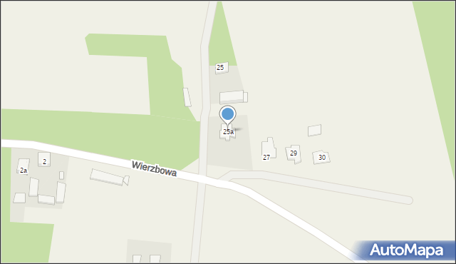 Palaty, Wierzbowa, 25a, mapa Palaty