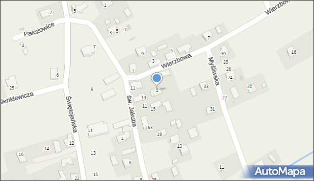 Palczowice, Wierzbowa, 2, mapa Palczowice