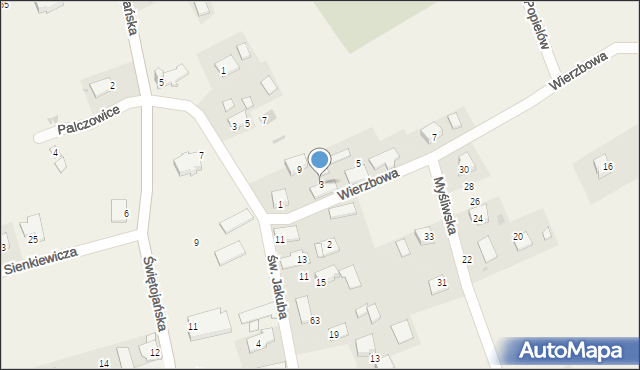 Palczowice, Wierzbowa, 3, mapa Palczowice
