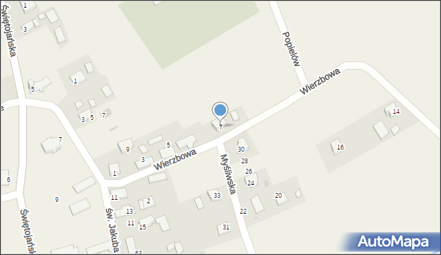 Palczowice, Wierzbowa, 7, mapa Palczowice