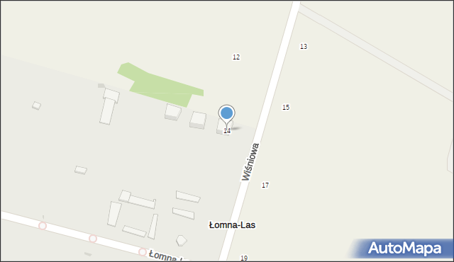 Palmiry, Wiśniowa, 14, mapa Palmiry