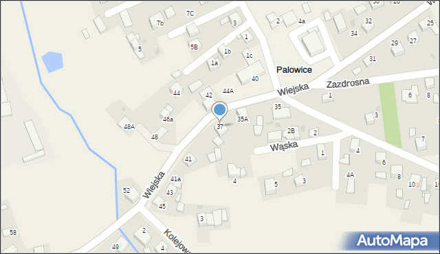 Palowice, Wiejska, 37, mapa Palowice