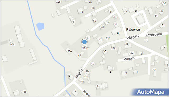 Palowice, Wiejska, 46a, mapa Palowice