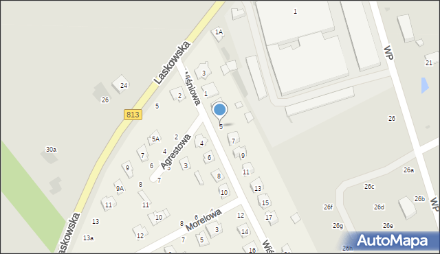 Parczew, Wiśniowa, 5, mapa Parczew