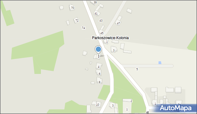 Parkoszowice, Wiejska, 2, mapa Parkoszowice