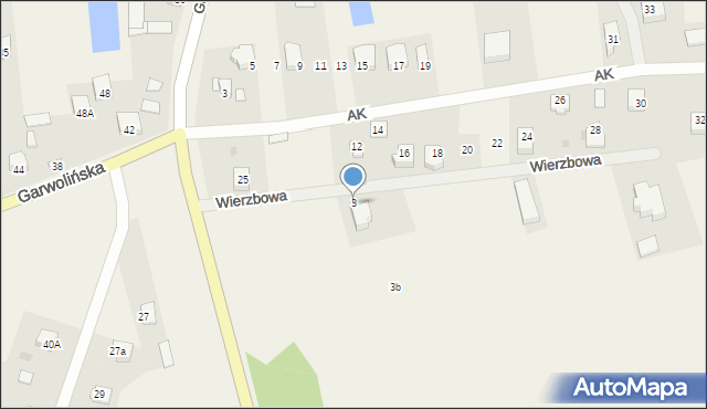 Parysów, Wierzbowa, 3, mapa Parysów