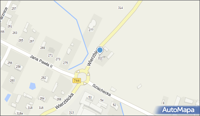Parznice, Wierzbicka, 311, mapa Parznice