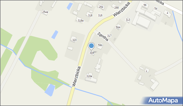 Parznice, Wierzbicka, 319, mapa Parznice