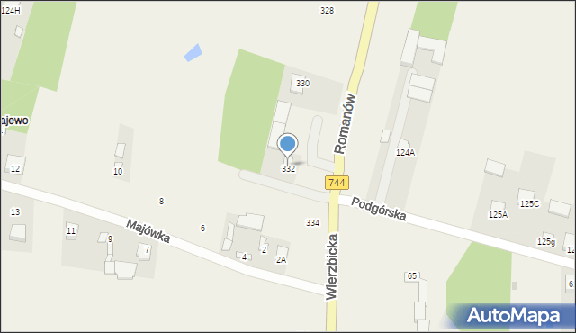 Parznice, Wierzbicka, 332, mapa Parznice