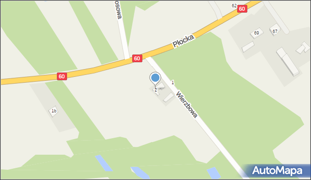 Pęchcin, Wierzbowa, 2, mapa Pęchcin