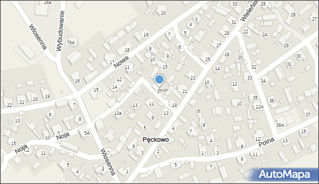 Pęckowo, Wieleńska, 17, mapa Pęckowo