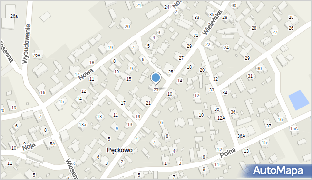 Pęckowo, Wieleńska, 23, mapa Pęckowo